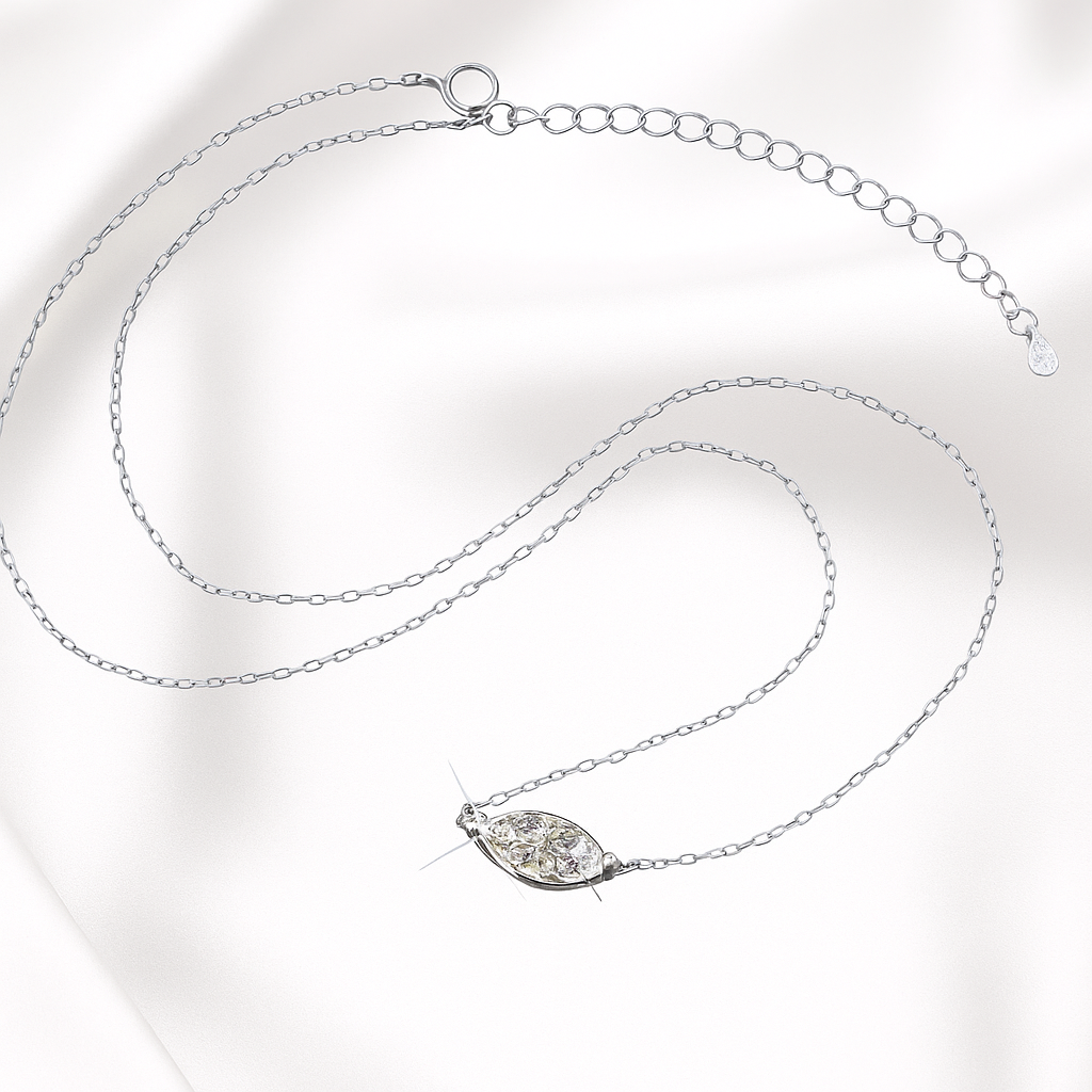 Silver Marquise Cut Pendant Necklace
