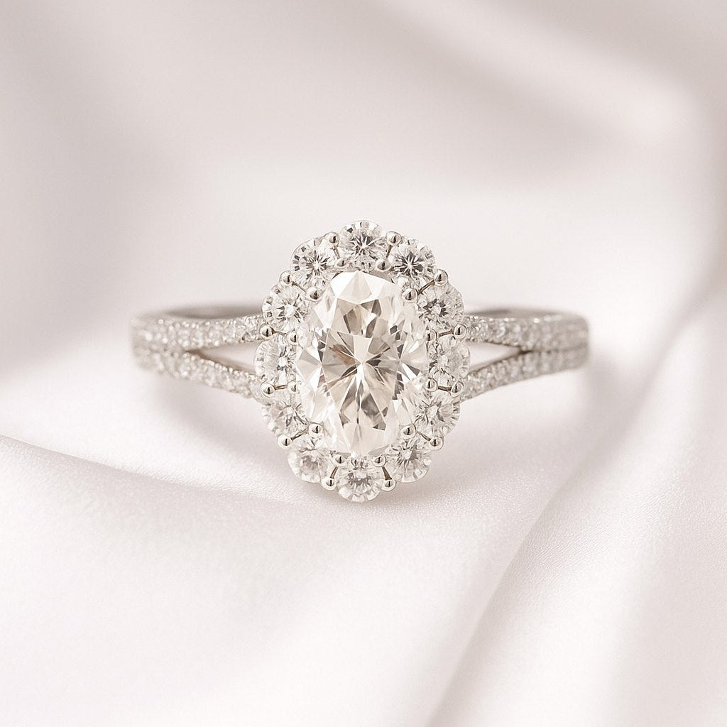 Silver Oval Solitaire Ring